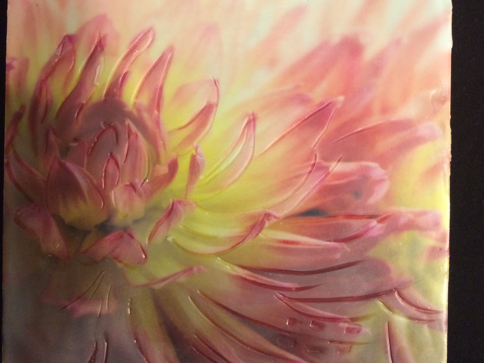 Flower encaustic art by Margaret Berry